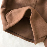 Elastic Thick Warm Woolen Shorts Brown