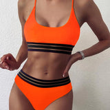 2-Piece High Waist Brazilian Bikini Orange