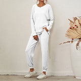 2-Piece Ribbed Loungewear Set White