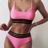 2-Piece High Waist Brazilian Bikini Pink