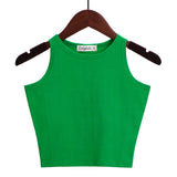 Solid Color Cotton Tank Top Green