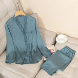 2-Piece Silky Sleepwear Set Blue
