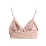 Strappy Suede Bralette Camisole Top Pink