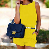 Classy Romper With Pockets Yellow