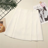 Pleated High Waist Skirt White