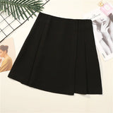 Pleated High Waist Skirt Black