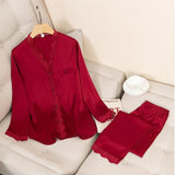 2-Piece Silky Sleepwear Set Red