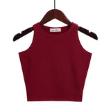 Solid Color Cotton Tank Top Burgundy
