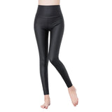 High Waist Faux Leather Leggings Thick Matte