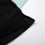 2-Piece Satin Lace Pants Sleepwear Set Black
