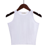 Solid Color Cotton Tank Top White