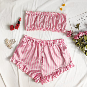 2-Piece Tubetop Shorts Sleepwear Set Pink
