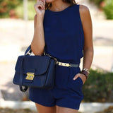 Classy Romper With Pockets Blue