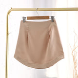 Satin Side Zipper Mini Skirt Light Pink