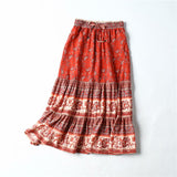 Printed Bohemian Skirt Red