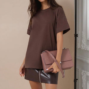 Cotton Soft Basic T-Shirt Dark Brown