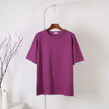 Cotton Soft Basic T-Shirt Dark Purple
