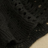2-Piece Knitted Mesh Beach Cover Up Skirt Set Black