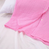 2-Piece Cotton Collar Shirt Shorts Set Pink