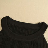 2-Piece Knitted Mesh Beach Cover Up Skirt Set Black