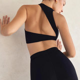Hollow Back Workout Top Black