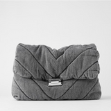 Quilted Denim Bag Gray