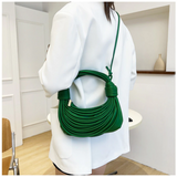 Braided Knotted Shoulder Bag Green