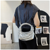Braided Knotted Shoulder Bag Silver
