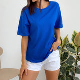 Cotton Soft Basic T-Shirt Blue