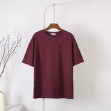 Cotton Soft Basic T-Shirt Wine