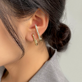 Minimalist Double Cuff Earring Silver