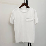 Basic Cotton Solid Pocket T-Shirt White