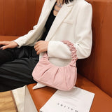 Faux Leather Scrunched Bag Pink