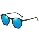 Polarized Round Cat Eye Sunglassess Black Blue