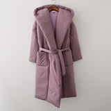 Hooded Long Puffer Parker Coat Purple