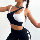 Two Tone Layered Workout Top White