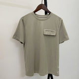 Basic Cotton Solid Pocket T-Shirt Green