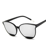 Oversized Cat Eye Sunglasses Black Silver