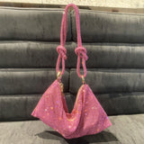 Crystal Knot Shoulder Bag Pink
