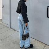Ripped Flare Pants Light Blue