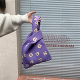 Numbered Cloth Tote Bag Purple