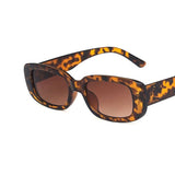 Rectangle Frame Sunglasses Leopard/Brown