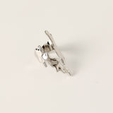 Flame Motif Plated Ring Silver