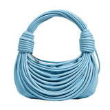 Braided Knotted Shoulder Bag Light Blue