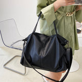 Soft Faux Leather Handbag Black