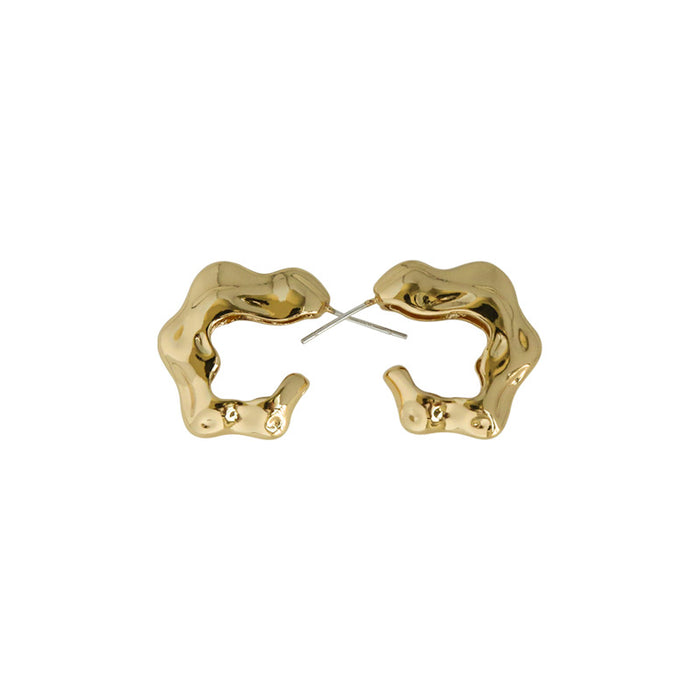 Liquid Open Hoop Earrings Gold