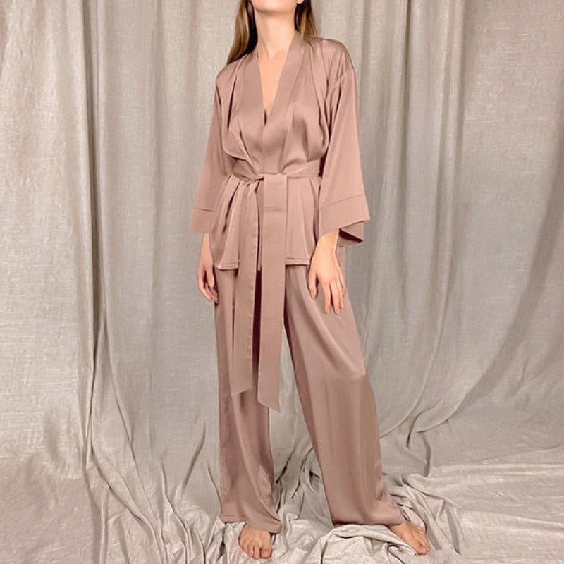 2-Piece Robe & Pants Sleepwear Set