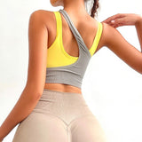 Two Tone Layered Workout Top Yellow