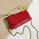 Faux Leather Clutch Crossbody Bag Red