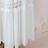 V-Cut White Boho Maxi Dress White